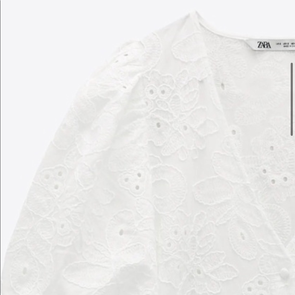 Zara White Eyelet Midi Dress - Picture 7 of 11